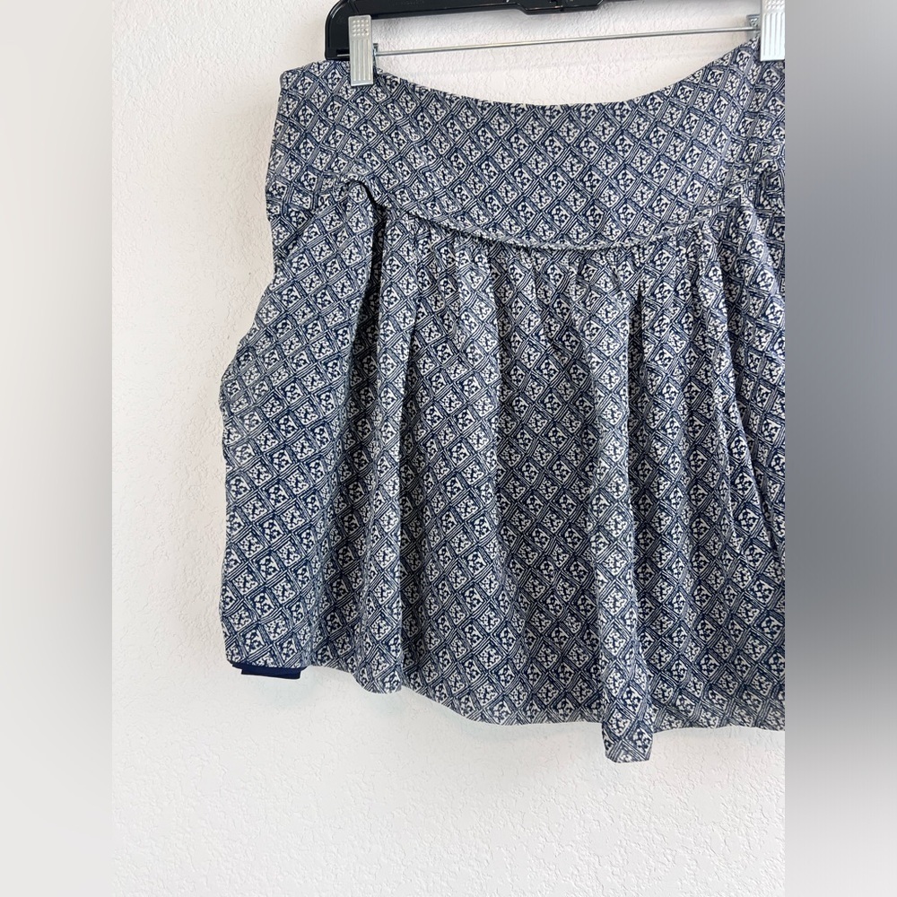 Madewell Silk Patterned Pleated Mini Skirt Size 12 - Picture 4 of 9